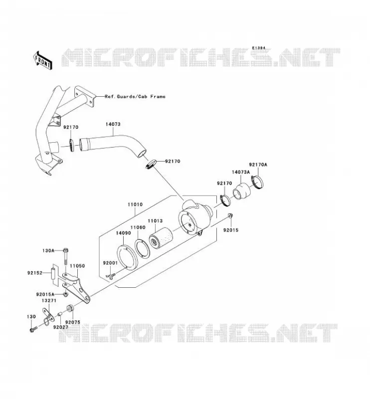 FILTRE A AIR - CONVERTISSEUR Kawasaki SSV 620 2007 MULE 3010 TRANS 4X4  KAF620J7F