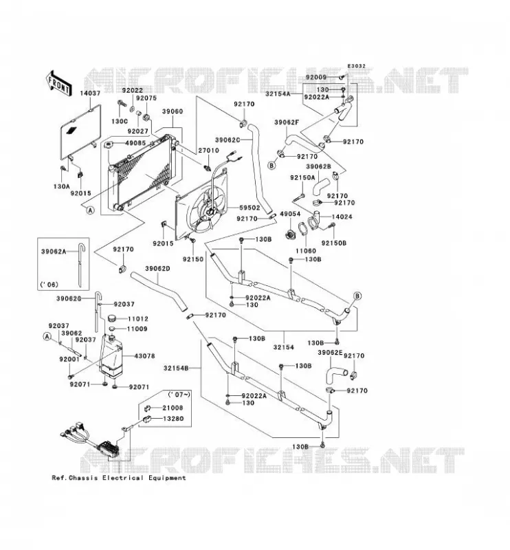 RADIATEUR Kawasaki SSV 620 2007 MULE 3010 TRANS 4X4  KAF620J7F