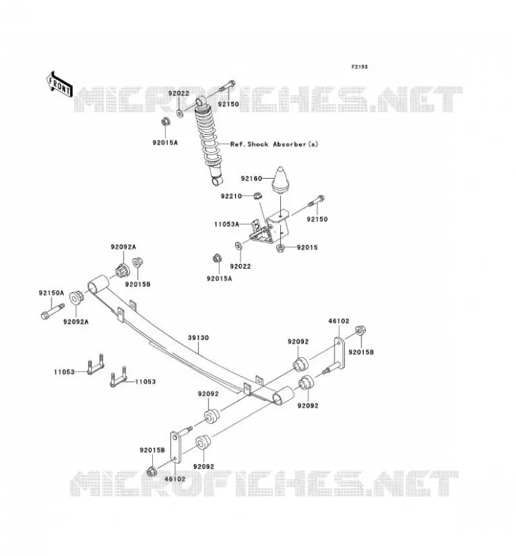 SUSPENSION ARRI&Egrave;RE Kawasaki SSV 620 2005 MULE 3010 TRANS 4X4  KAF620-K1