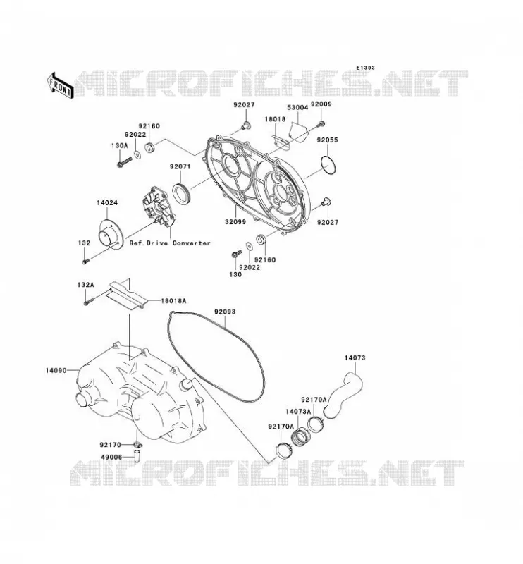 COUVERCLE CONVERTISSEUR Kawasaki SSV 620 2006 MULE 3010 TRANS 4X4  KAF620K6F