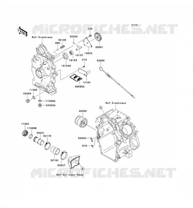 POMPE A HUILE/FILTRE &Agrave; HUILE Kawasaki SSV 620 2006 MULE 3010 TRANS 4X4  KAF620K6F