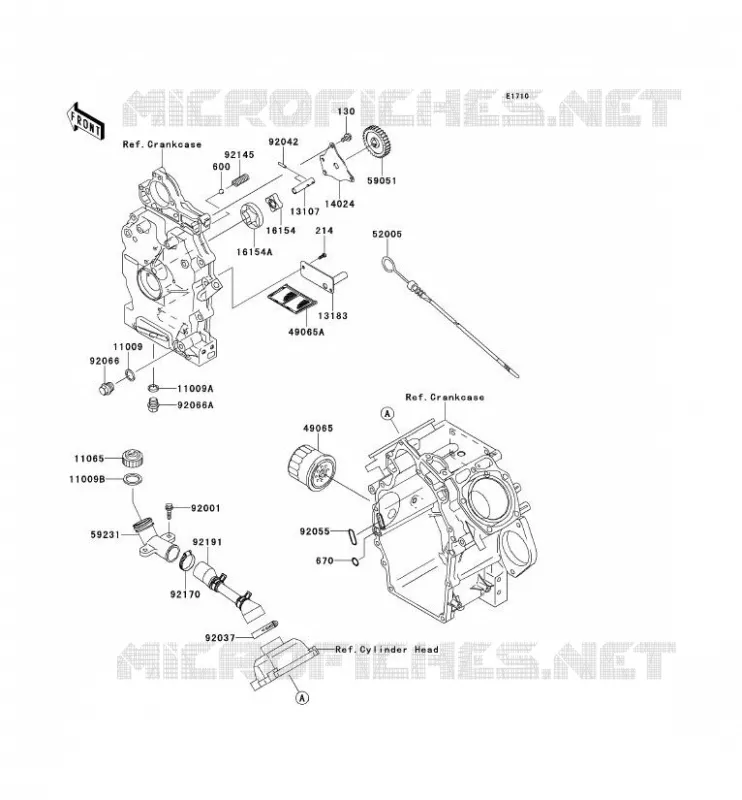 POMPE A HUILE/FILTRE &Agrave; HUILE Kawasaki SSV 620 2009 MULE 4010 4X4  KAF620M9F