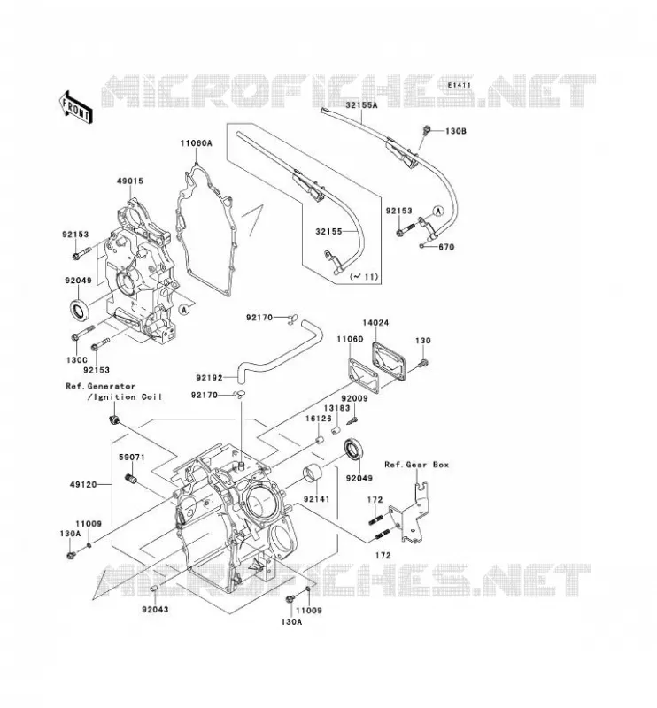 CARTER MOTEUR(S) Kawasaki SSV 620 2009 MULE 4010 4X4  KAF620M9F