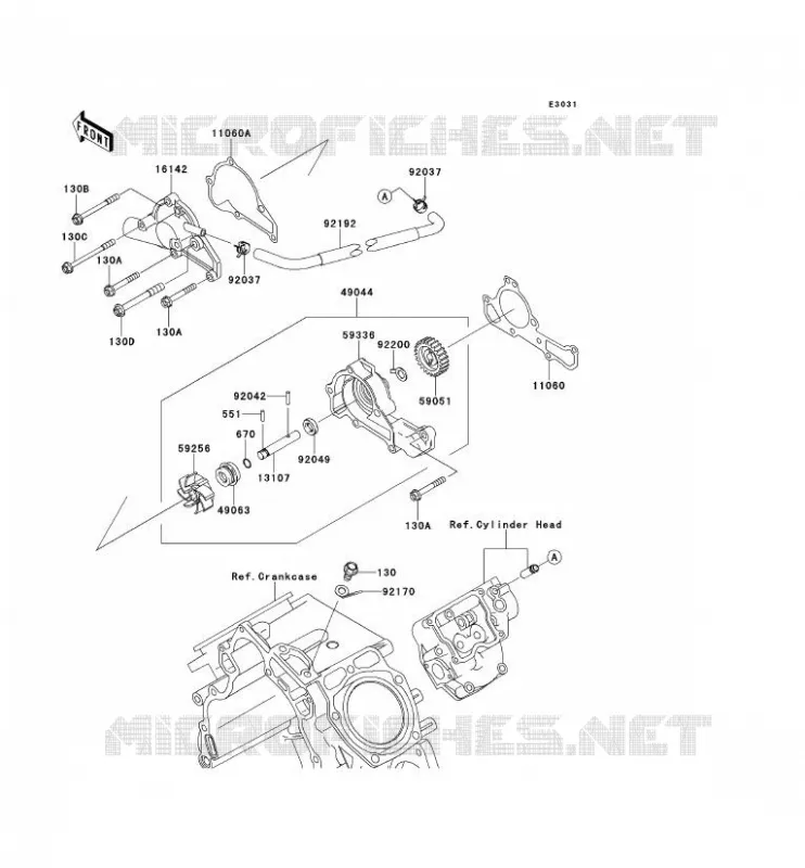 POMPE &Agrave; EAU Kawasaki SSV 620 2010 MULE 4010 4X4  KAF620MAF