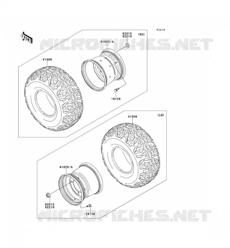 ROUE/PNEUS Kawasaki SSV 620 2010 MULE 4010 4X4  KAF620MAF