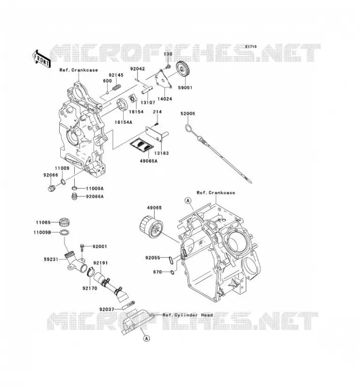 POMPE A HUILE/FILTRE &Agrave; HUILE Kawasaki SSV 620 2011 MULE 4010 4X4  KAF620MBF