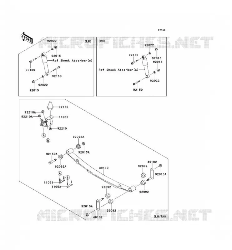 SUSPENSION ARRI&Egrave;RE Kawasaki SSV 620 2011 MULE 4010 4X4  KAF620MBF