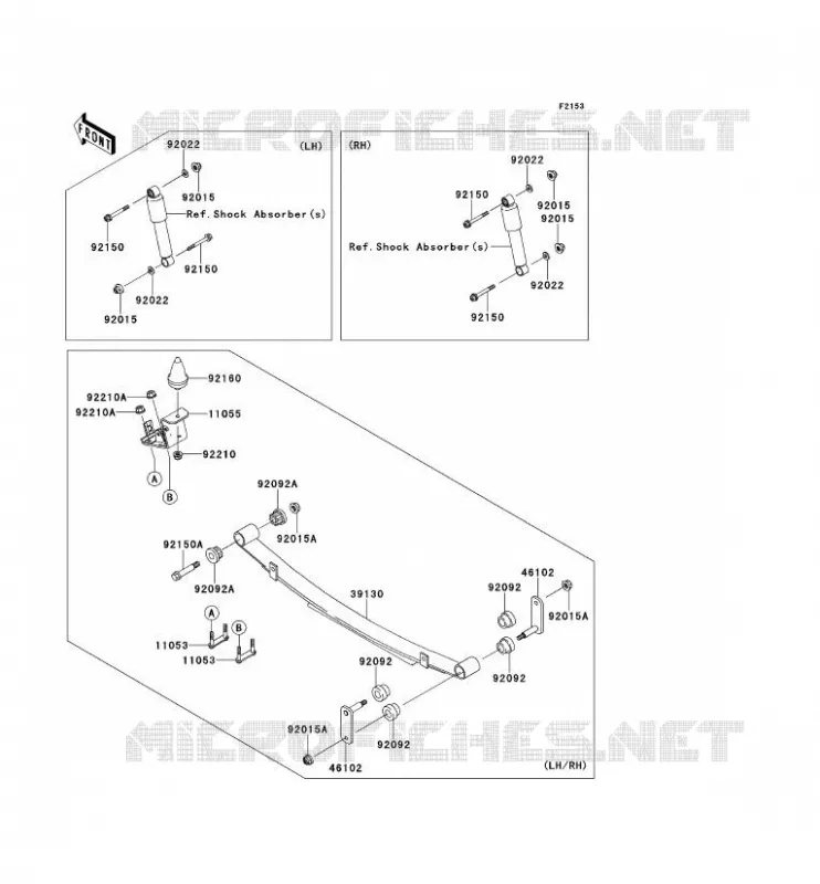 SUSPENSION ARRI&Egrave;RE Kawasaki SSV 620 2013 MULE 4010 4X4  KAF620MDF