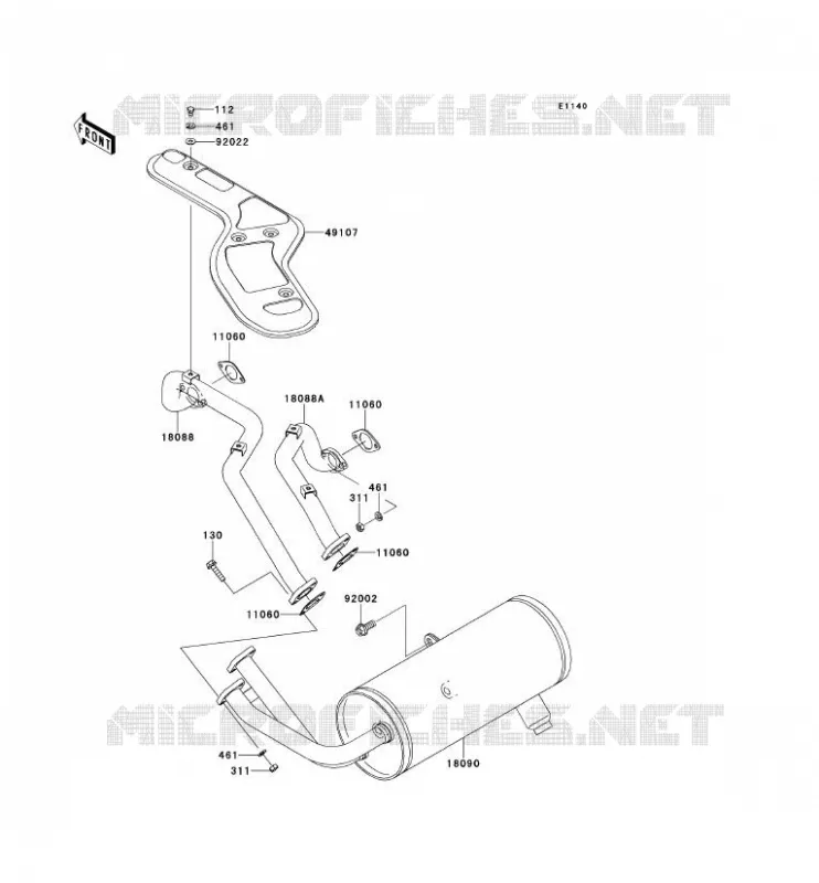 &Eacute;CHAPPEMENT Kawasaki SSV 620 2013 MULE 4010 4X4  KAF620MDF