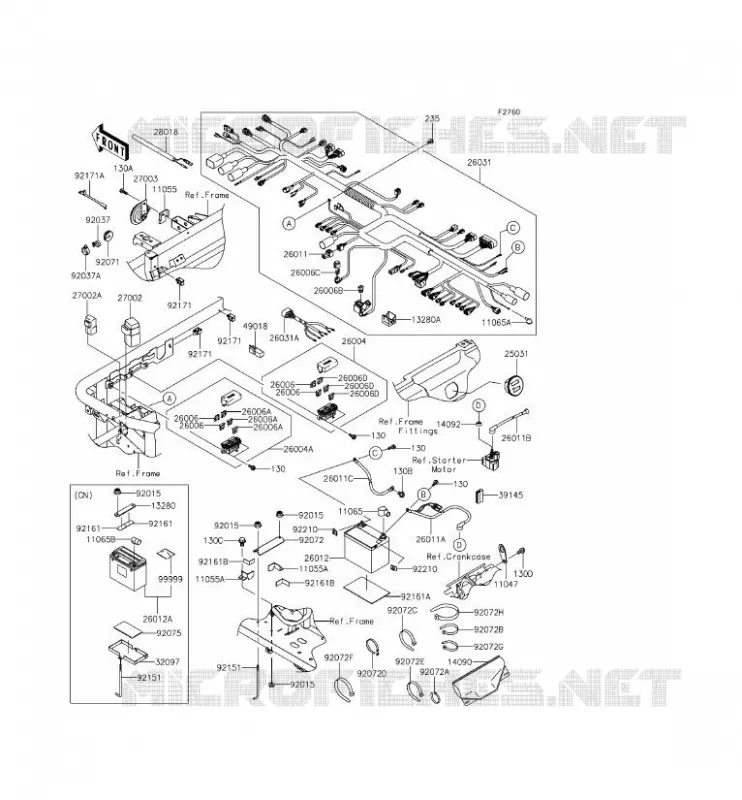 CHASSIS EQUIPMENT ELECTRIQUE Kawasaki SSV 620 2014 MULE 4010 4X4  KAF620MEF