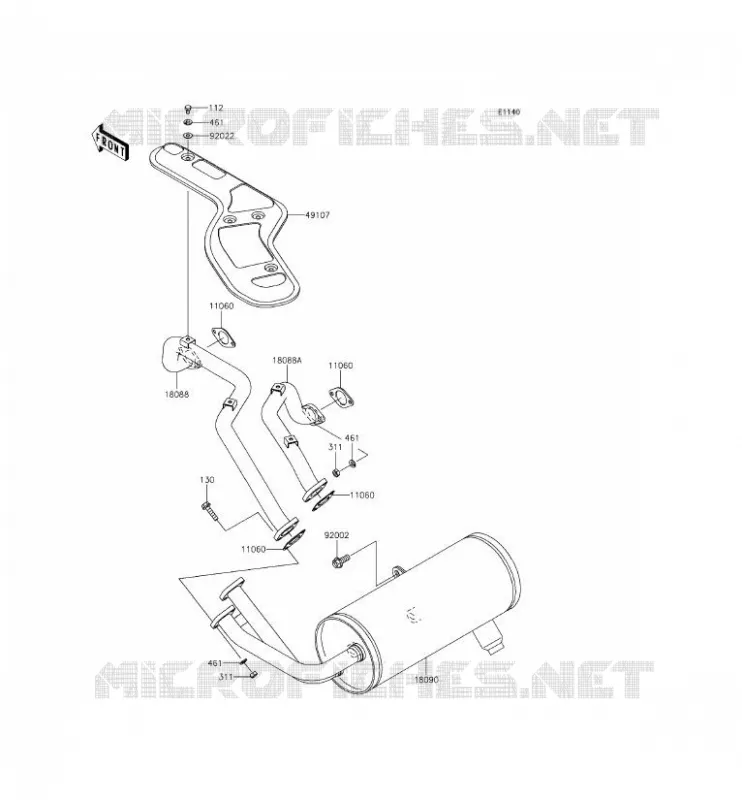 &Eacute;CHAPPEMENT Kawasaki SSV 620 2014 MULE 4010 4X4  KAF620MEF
