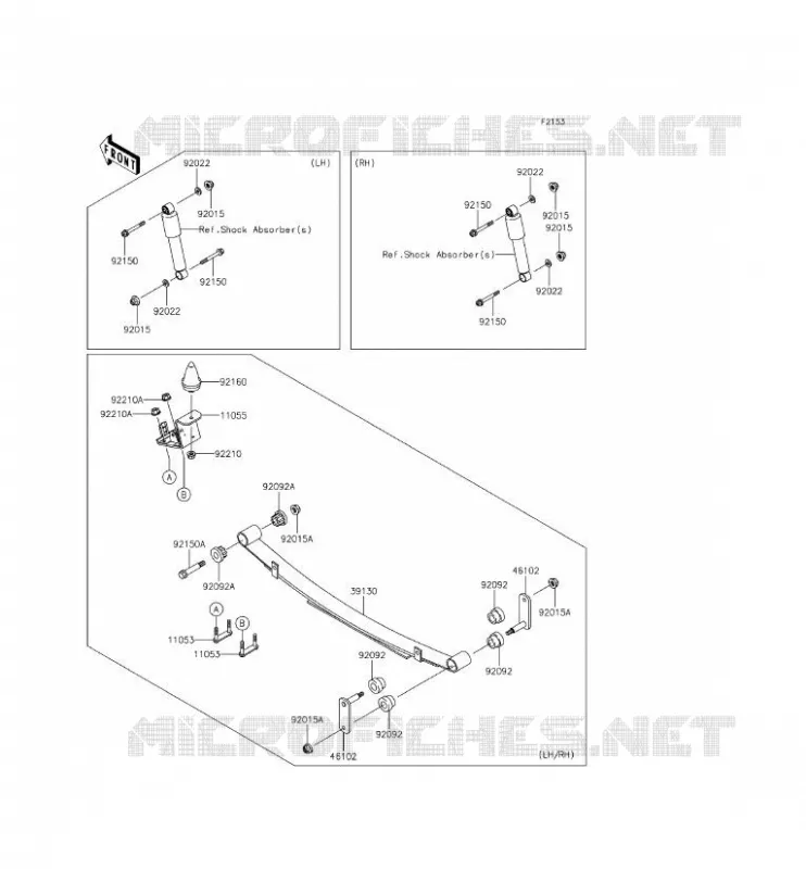 SUSPENSION ARRI&Egrave;RE Kawasaki SSV 620 2014 MULE 4010 4X4  KAF620MEF