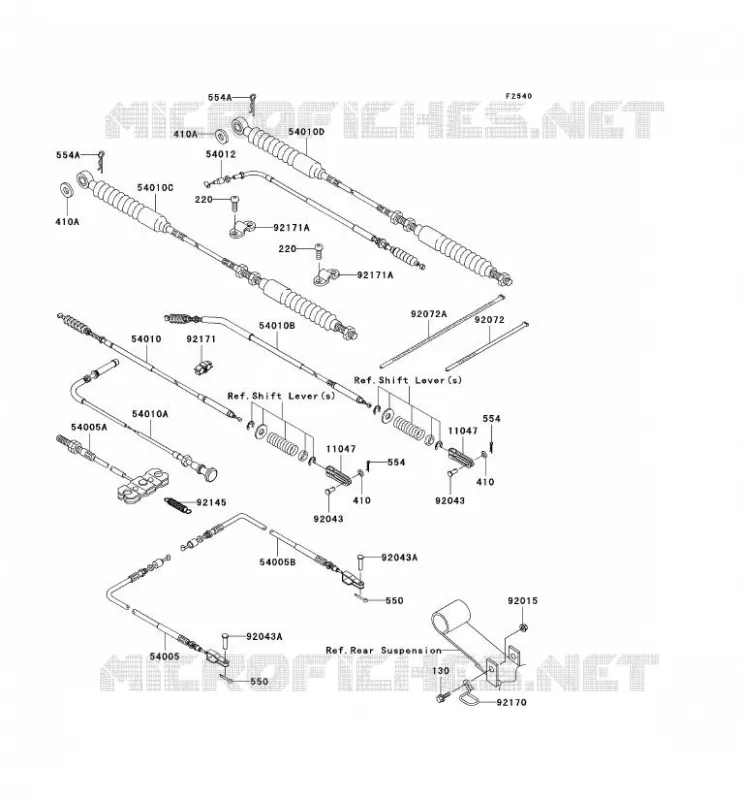 CABLES Kawasaki SSV 620 2009 MULE 4010 4X4  KAF620N9F