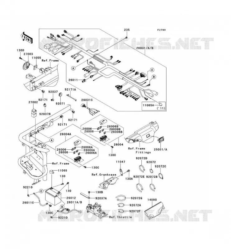 CHASSIS EQUIPMENT ELECTRIQUE Kawasaki SSV 620 2009 MULE 4000  KAF620P9F