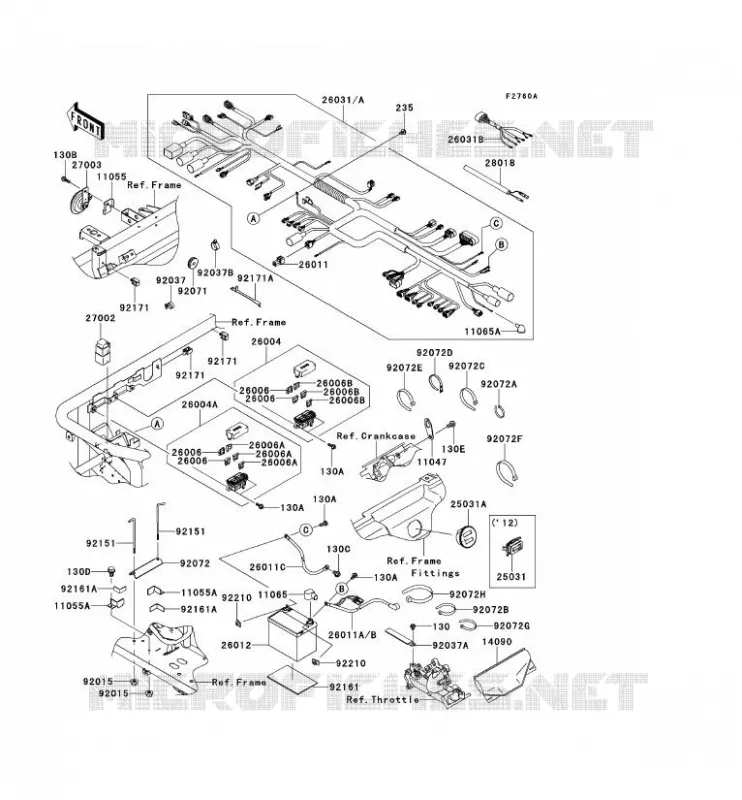 CHASSIS EQUIPMENT ELECTRIQUE Kawasaki SSV 620 2012 MULE 4000  KAF620PCF