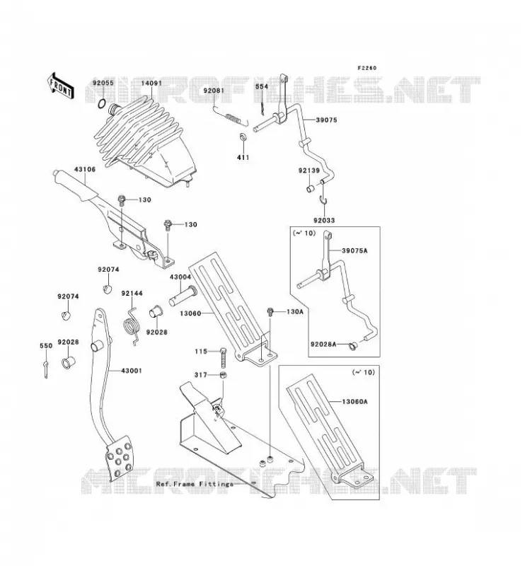 PEDALE DE FREIN/LEVIER ACCELERATEUR Kawasaki SSV 620 2012 MULE 4000  KAF620PCF