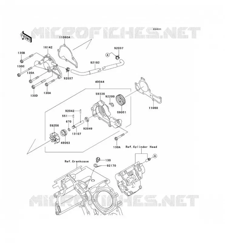 POMPE &Agrave; EAU Kawasaki SSV 620 2012 MULE 4000  KAF620PCF