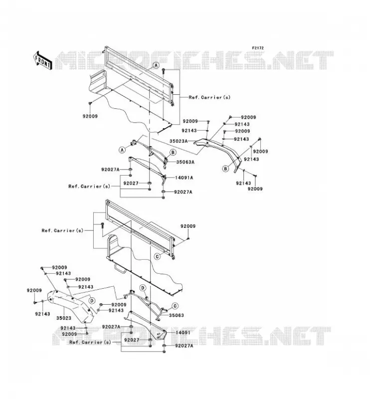 GARDE BOUE ARRI&Egrave;RE Kawasaki SSV 620 2013 MULE 4000  KAF620PDF