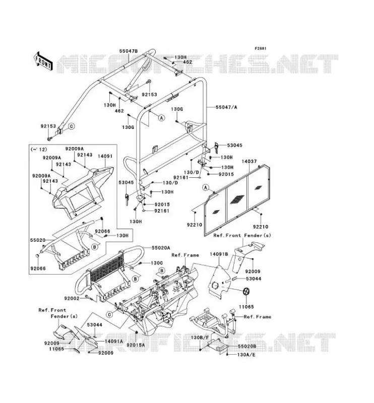 PROTECTION/CHASSIS CAB Kawasaki SSV 620 2013 MULE 4000  KAF620PDF