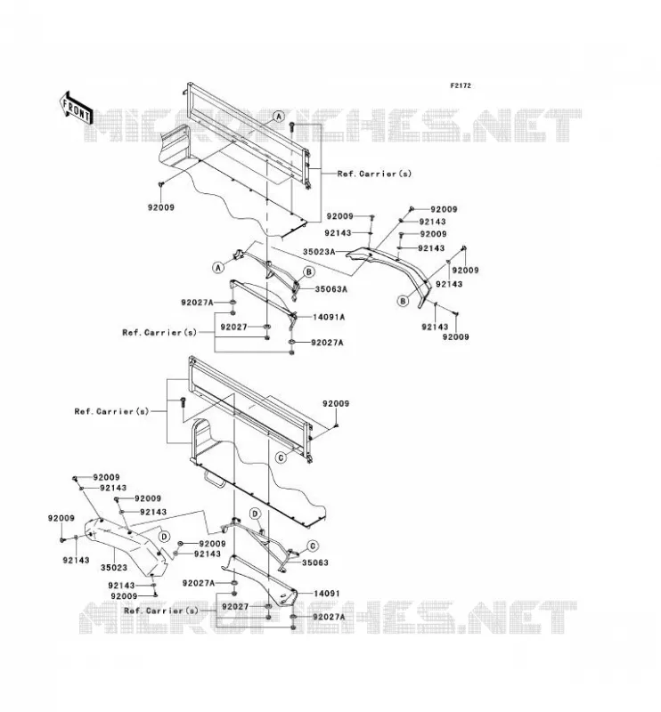 GARDE BOUE ARRI&Egrave;RE Kawasaki SSV 620 2013 MULE 4000  KAF620PDF