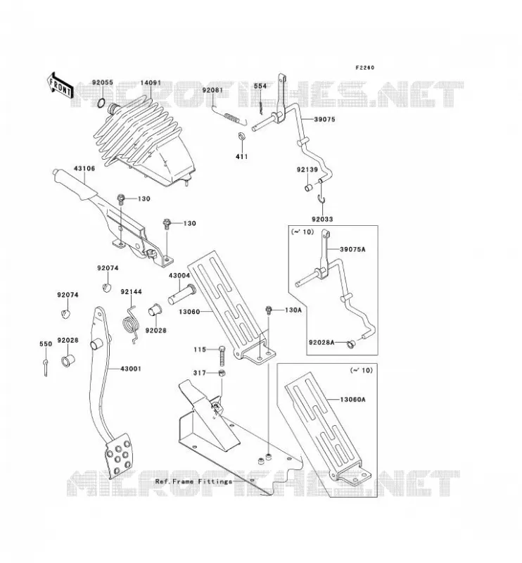 PEDALE DE FREIN/LEVIER ACCELERATEUR Kawasaki SSV 620 2013 MULE 4000  KAF620PDF