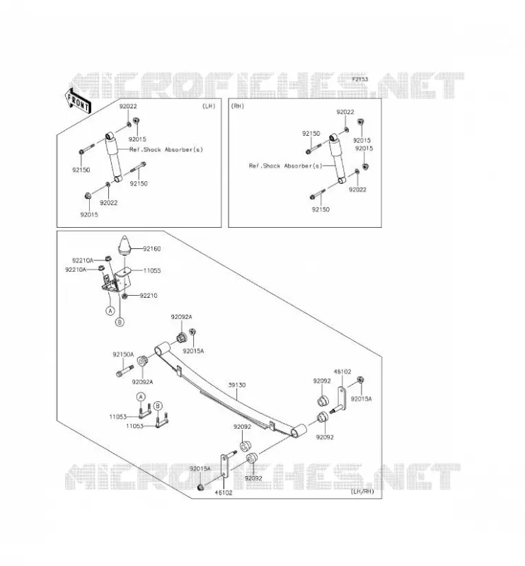 SUSPENSION ARRI&Egrave;RE Kawasaki SSV 620 2015 MULE 4000  KAF620PFF