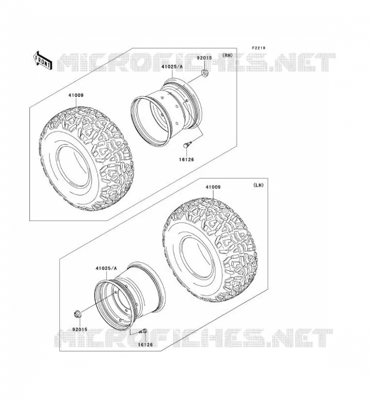 ROUE/PNEUS Kawasaki SSV 620 2011 MULE 4010 TRANS 4X4  KAF620RBFA