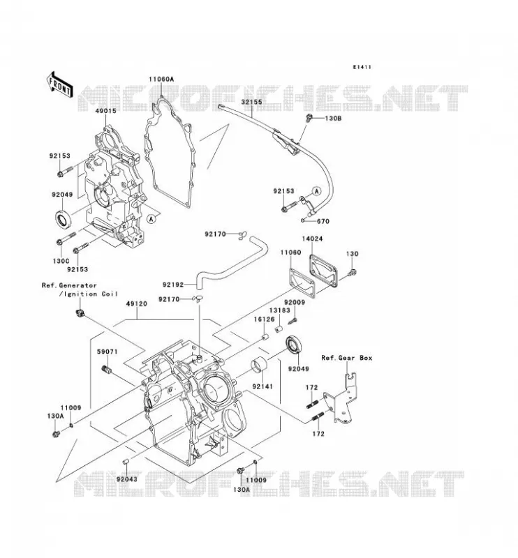CARTER MOTEUR(S) Kawasaki SSV 620 2013 MULE 4010 TRANS 4X4  KAF620RDF