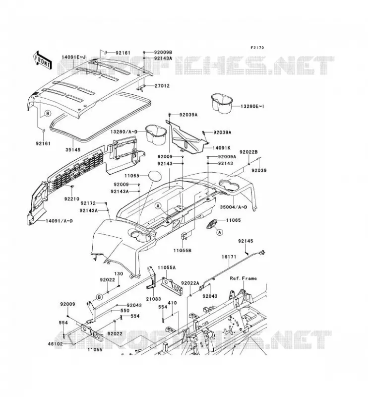 GARDE BOUE Kawasaki SSV 620 2013 MULE 4010 TRANS 4X4  KAF620RDF