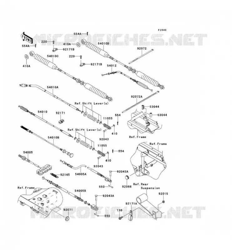 CABLES Kawasaki SSV 620 2013 MULE 4010 TRANS 4X4  KAF620RDFA