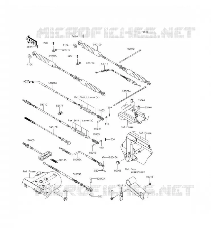 CABLES Kawasaki SSV 620 2015 MULE 4010 TRANS 4X4  KAF620RFF