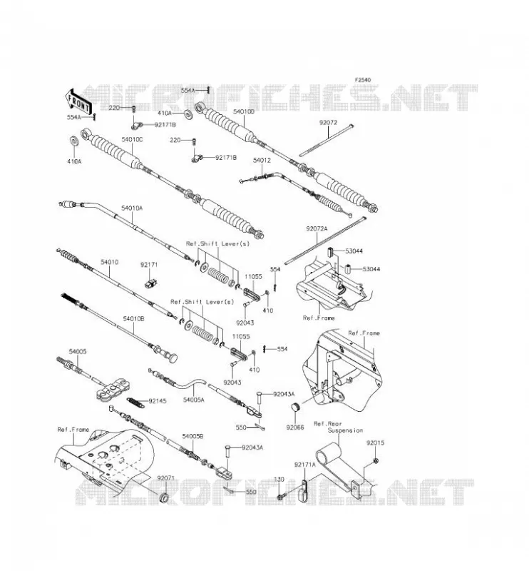 CABLES Kawasaki SSV 620 2015 MULE 4010 TRANS 4X4  KAF620RFFA