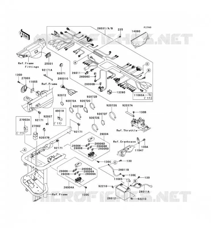 CHASSIS EQUIPMENT ELECTRIQUE Kawasaki SSV 620 2009 MULE 4010 TRANS 4X4  KAF620S9F
