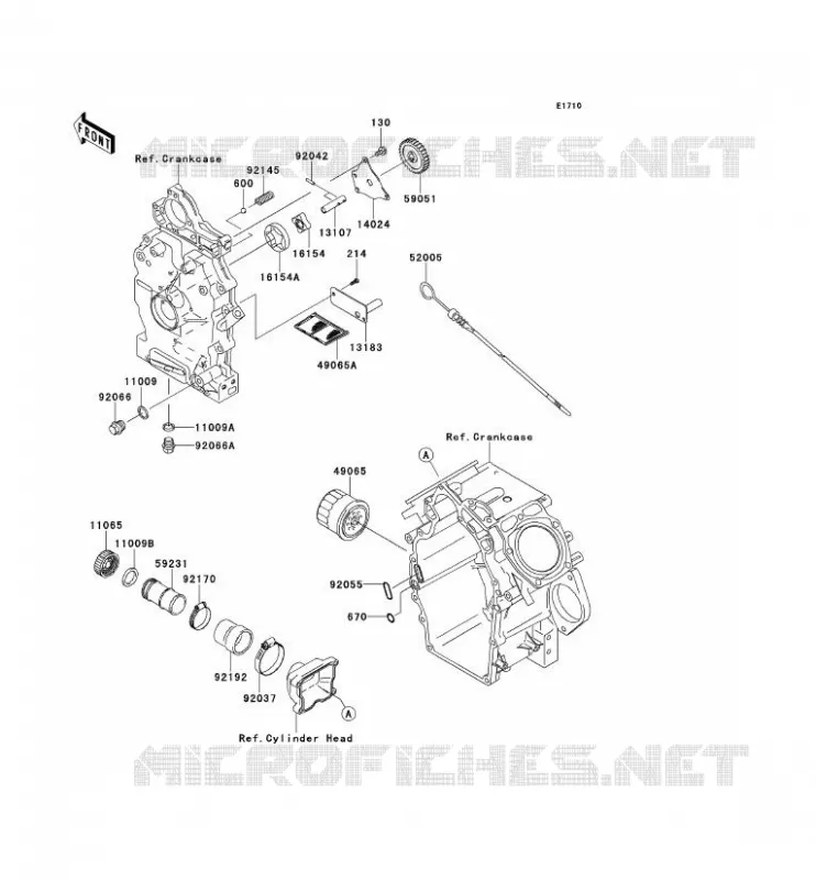 POMPE A HUILE/FILTRE &Agrave; HUILE Kawasaki SSV 620 2010 MULE 4010 TRANS 4X4  KAF620SAF
