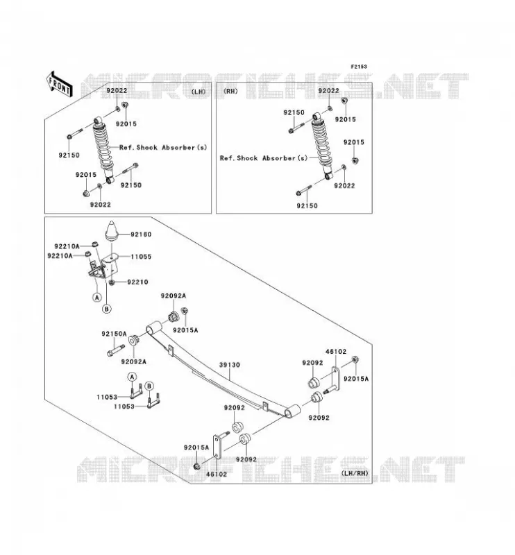 SUSPENSION ARRI&Egrave;RE Kawasaki SSV 620 2010 MULE 4010 TRANS 4X4  KAF620SAF