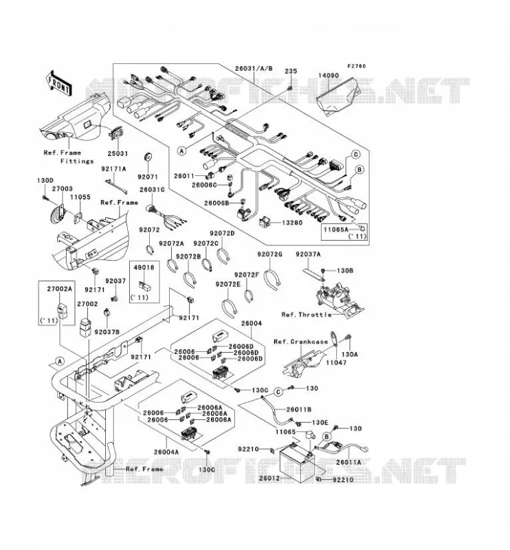CHASSIS EQUIPMENT ELECTRIQUE Kawasaki SSV 620 2011 MULE 4010 TRANS 4X4  KAF620SBF