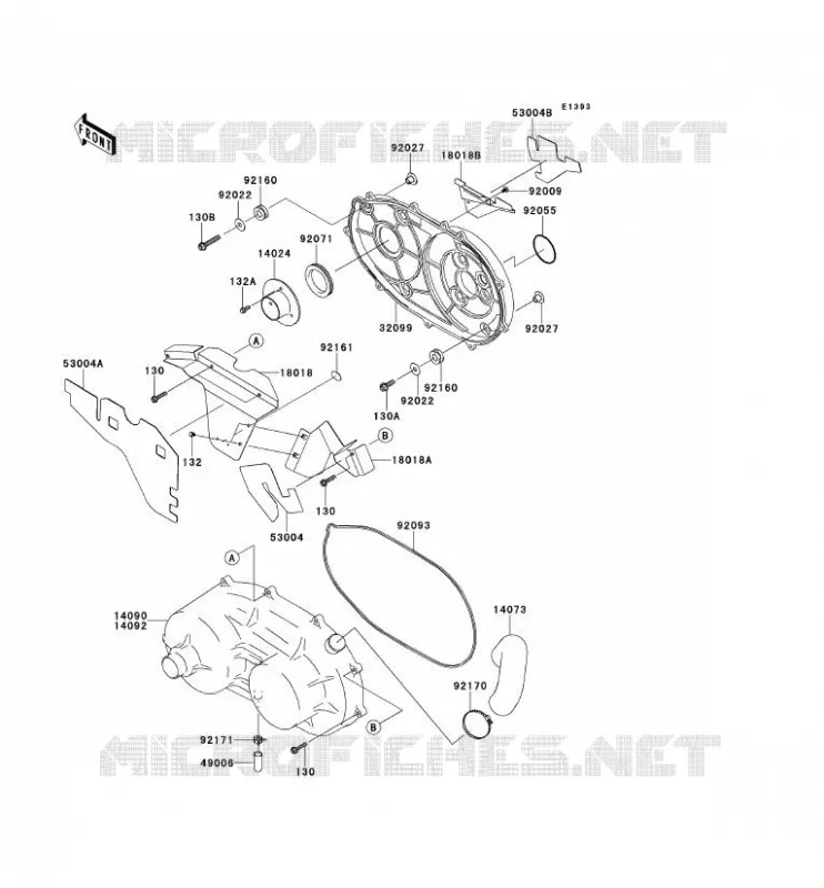COUVERCLE CONVERTISSEUR Kawasaki SSV 620 2011 MULE 4010 TRANS 4X4  KAF620SBF