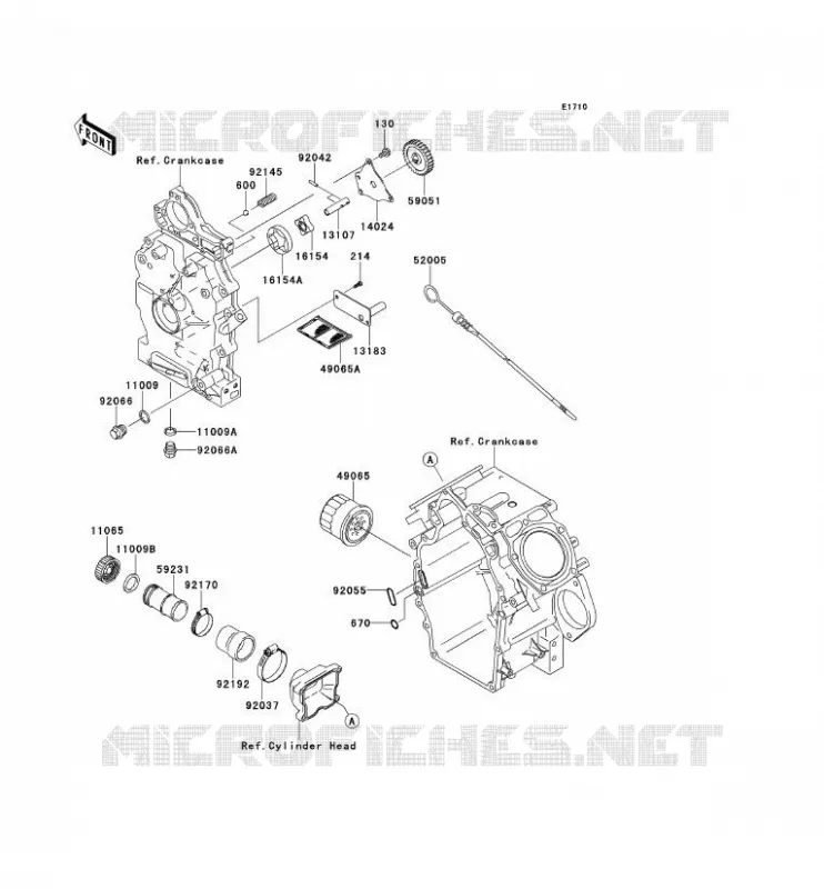 POMPE A HUILE/FILTRE &Agrave; HUILE Kawasaki SSV 620 2011 MULE 4010 TRANS 4X4  KAF620SBF