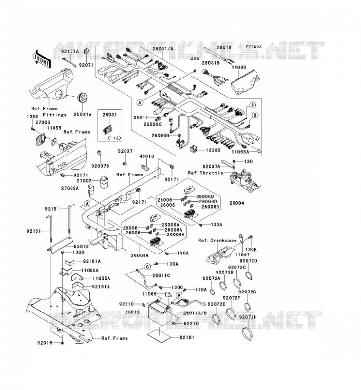 CHASSIS EQUIPMENT ELECTRIQUE Kawasaki SSV 620 2013 MULE 4010 TRANS 4X4  KAF620SDF