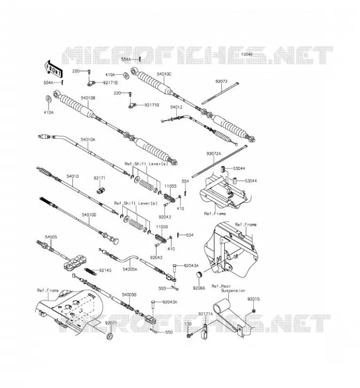 CABLES Kawasaki SSV 620 2014 MULE 4010 TRANS 4X4  KAF620SEF