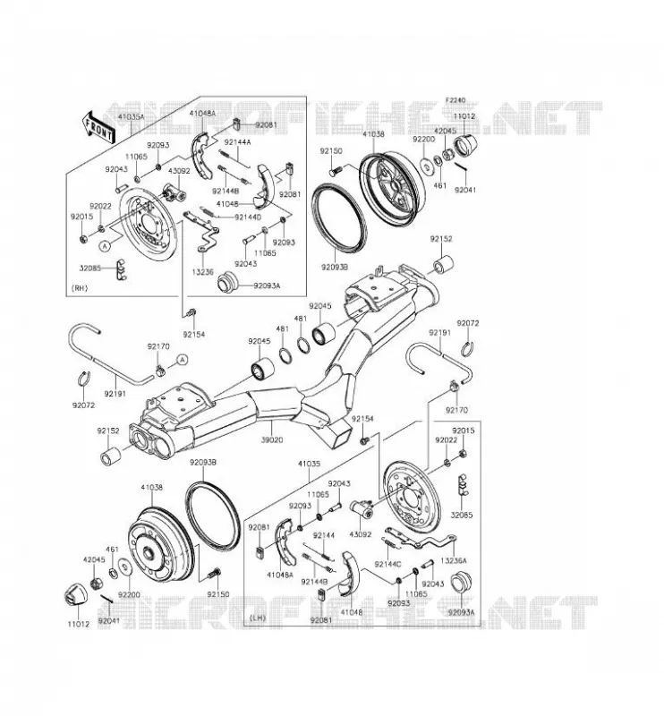 MOYEU ARRIERE/FREIN Kawasaki SSV 620 2014 MULE 4010 TRANS 4X4  KAF620SEF