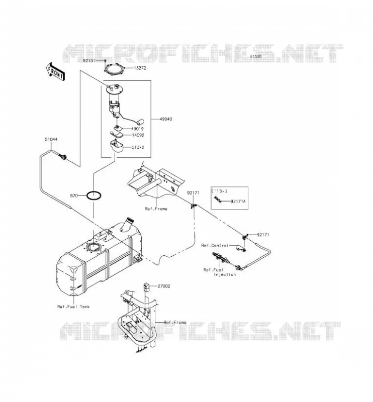 POMPE A ESSENCE Kawasaki SSV 620 2014 MULE 4010 TRANS 4X4  KAF620SEF