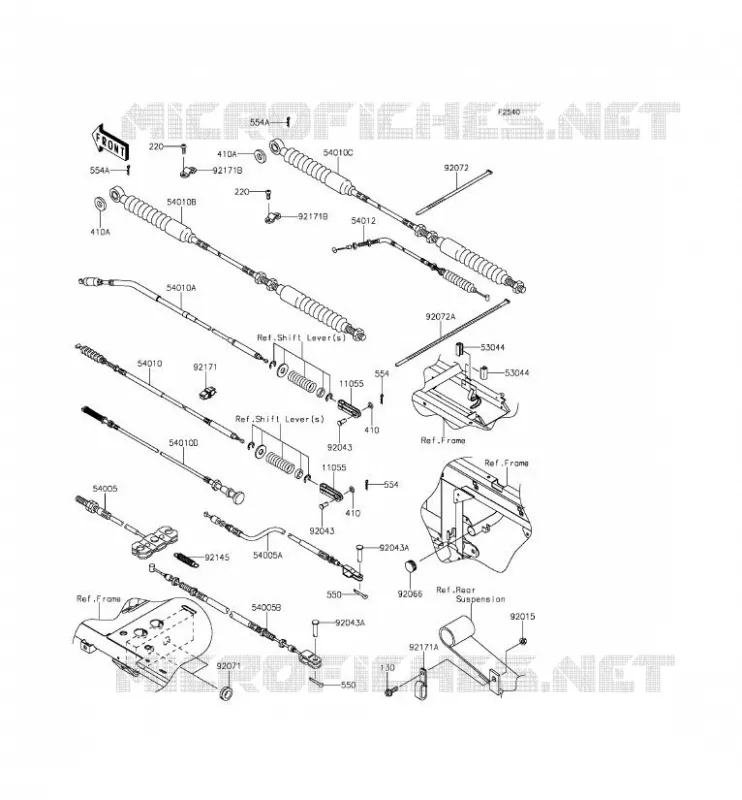 CABLES Kawasaki SSV 620 2015 MULE 4010 TRANS 4X4  KAF620SFF