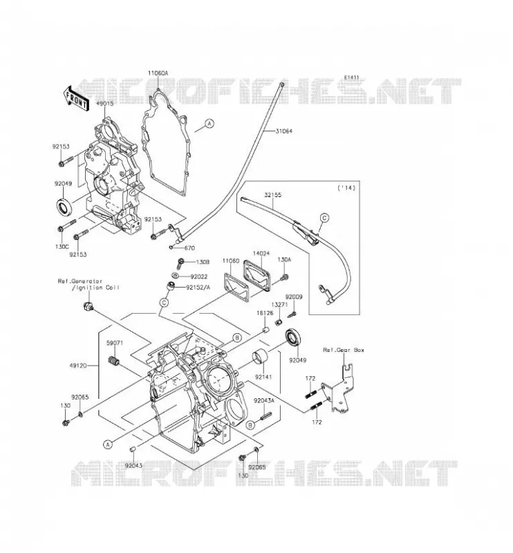 CARTER MOTEUR(S) Kawasaki SSV 620 2015 MULE 4010 TRANS 4X4  KAF620SFF