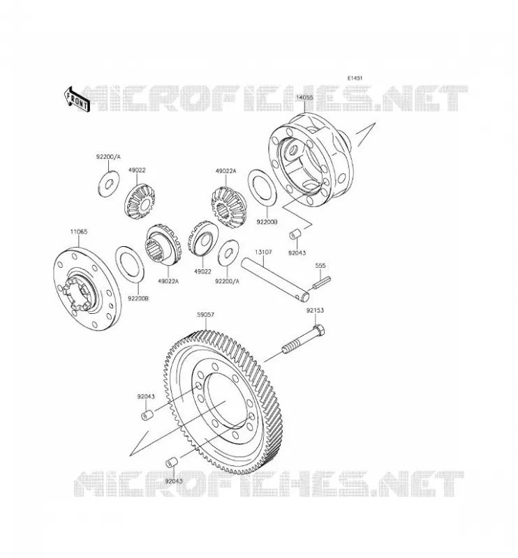 DIFFERENTIEL Kawasaki SSV 620 2015 MULE 4010 TRANS 4X4  KAF620SFF