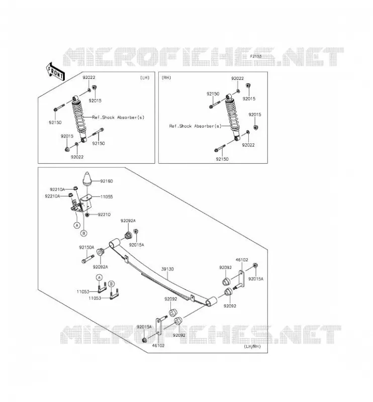 SUSPENSION ARRI&Egrave;RE Kawasaki SSV 620 2015 MULE 4010 TRANS 4X4  KAF620SFF