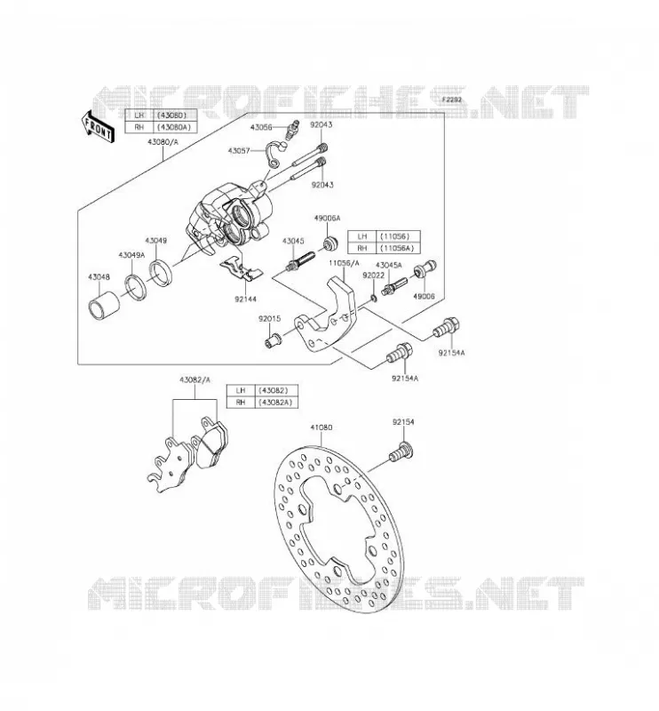 FREIN AVANT Kawasaki SSV 820 2015 MULE PRO-FXT  KAF820BFF