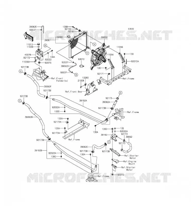 RADIATEUR Kawasaki SSV 820 2015 MULE PRO-FXT  KAF820CFF