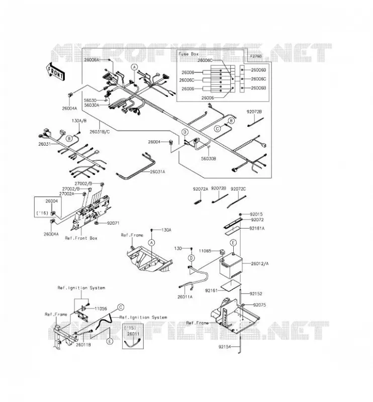 CHASSIS EQUIPMENT ELECTRIQUE Kawasaki SSV 820 2016 MULE PRO-FXT  KAF820CGF