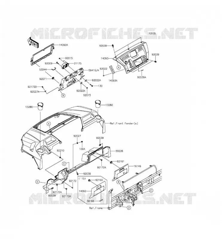 BOITE AVANT Kawasaki SSV 820 2016 MULE PRO-FXT  KAF820CGF